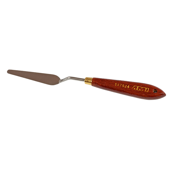 spatula tool, long, with wooden handle